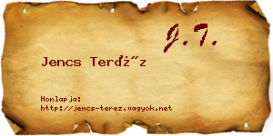 Jencs Teréz névjegykártya